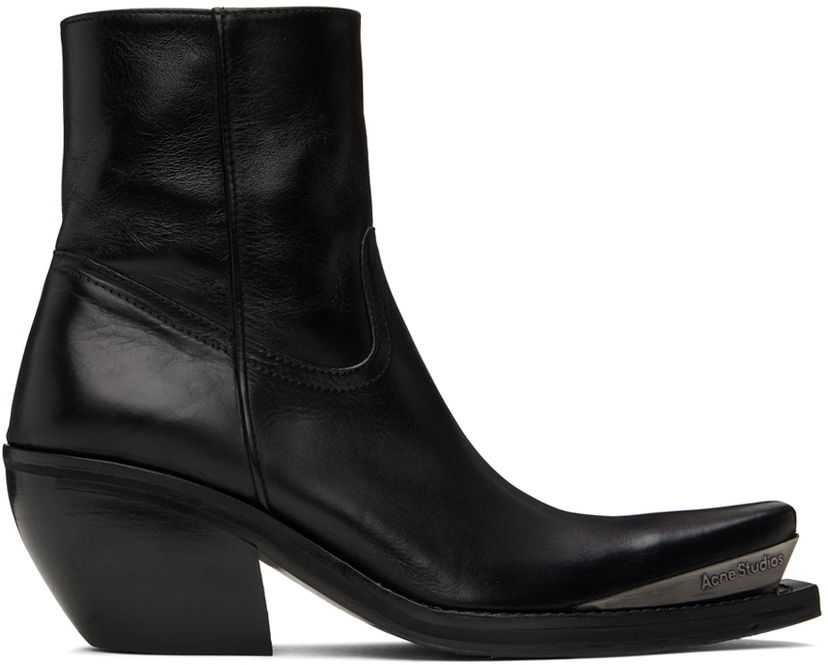 Tøj Acne Studios Acne Studios Leather Ankle Boots Sort | AD0679-