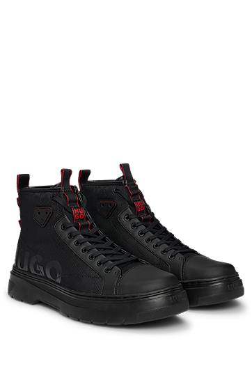 Sneakers og sko BOSS HUGO Logo High-Top Boots Sort | 50537065