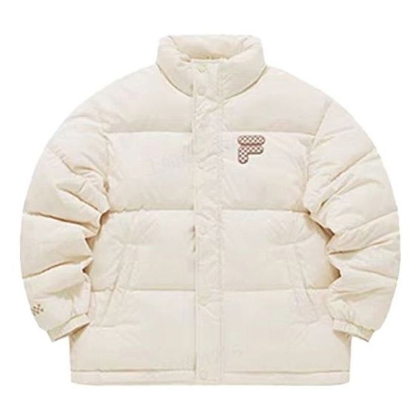 Puffer jakke FILA Fusion Logo Printed Down Jacket Hvid | T11U343904F-BG