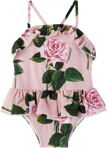 Badetøj Dolce & Gabbana Dolce&Gabbana Rose-Print Swimsuit with Ruffles Lyserød | L2J861 ON04Q, 0