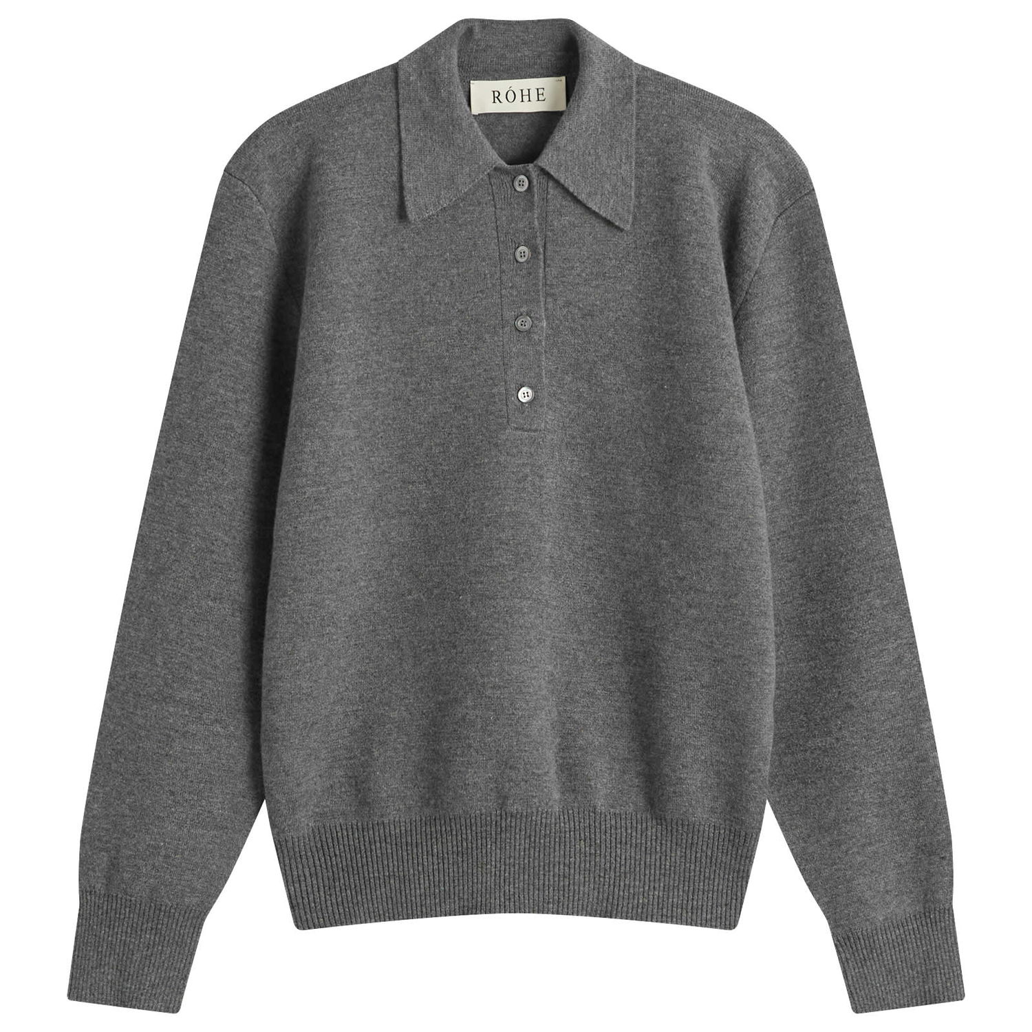 Sweater Róhe Rohe Sculptural Polo Sweater Grå | 416-23-316, 0
