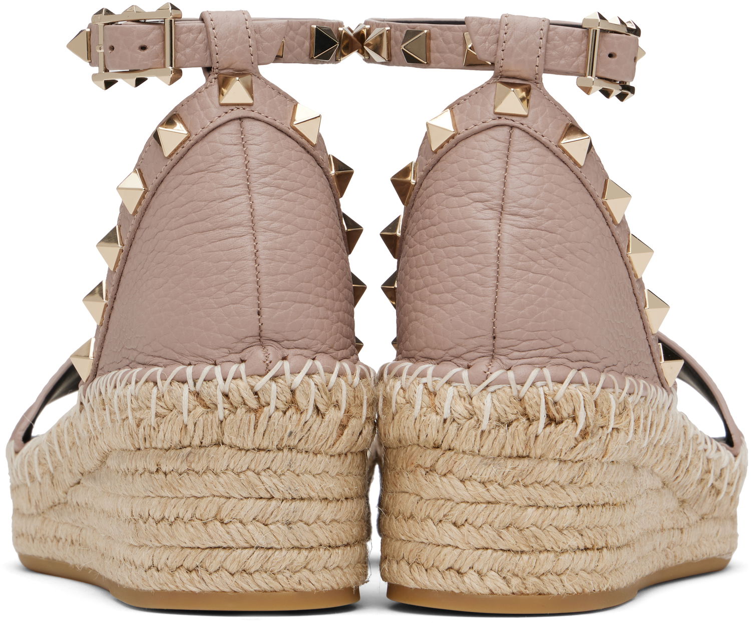 Skopleje Valentino Valentino Garavani Double Rockstud Espadrille Wedge Sandals Lyserød | 6W2S0HB1VTO, 1