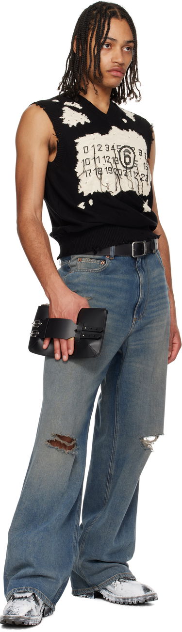Håndtaske Maison Margiela MM6 Maison Margiela Leather Bracelet Pouch Sort | SB6WF0007 P8327, 3
