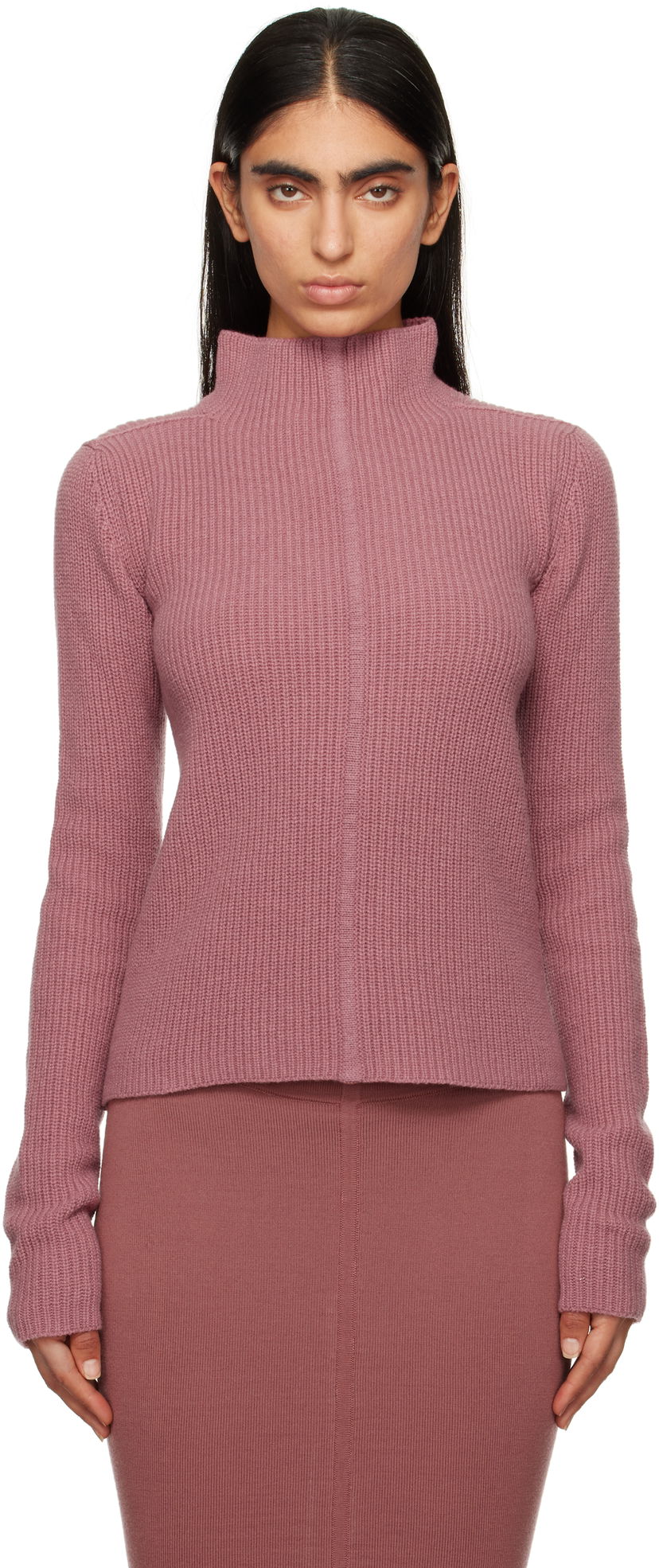 Sweater Rick Owens Porterville Headon Lupetto Turtleneck Sweater Lyserød | RO02D3676 WSBRL