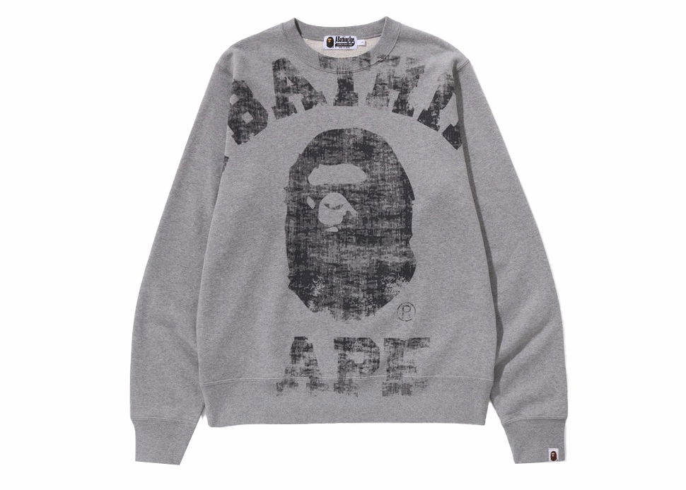 Sweatshirt BAPE BAPE Big College Crewneck Gray Grå | 1J80-113-002, 0
