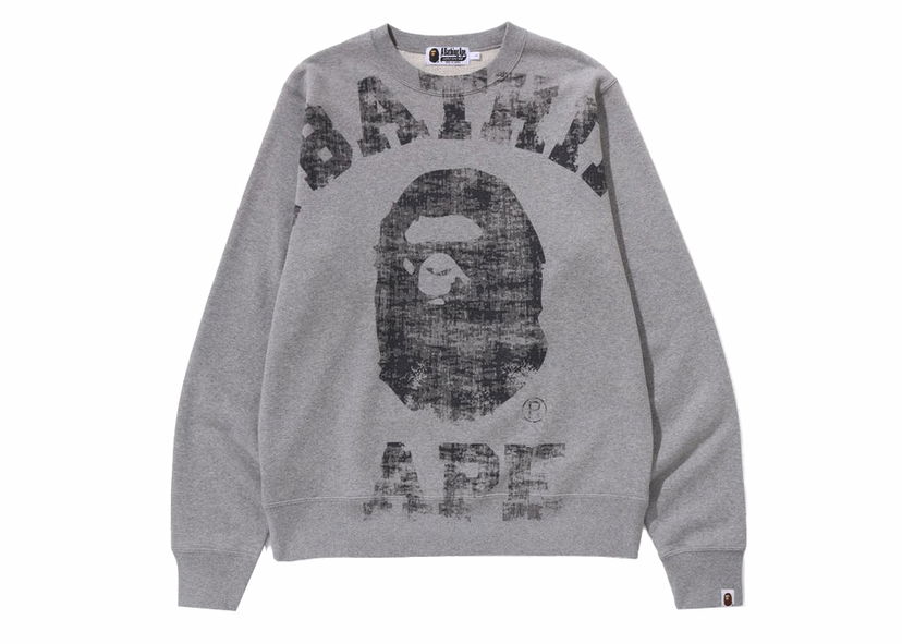 Sweatshirt BAPE BAPE Big College Crewneck Gray Grå | 1J80-113-002