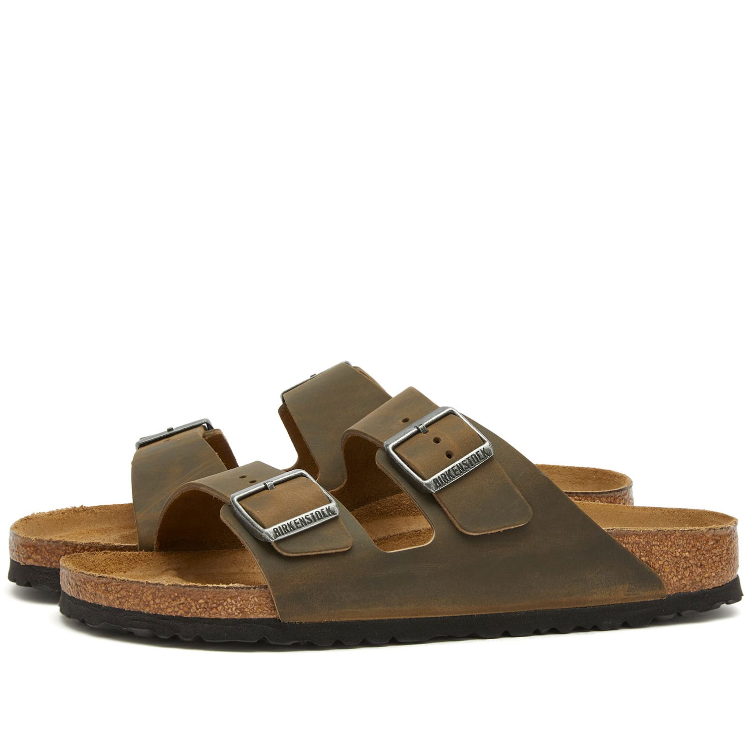 Sneakers og sko Birkenstock Arizona in Faded Khaki Oiled Leather, Size UK 2.5 | END. Clothing Brun | 1027039, 0