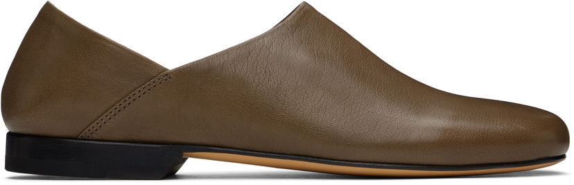 Sneakers og sko LEMAIRE LEMAIRE Leather Slippers Grøn | FO0144 LL0043