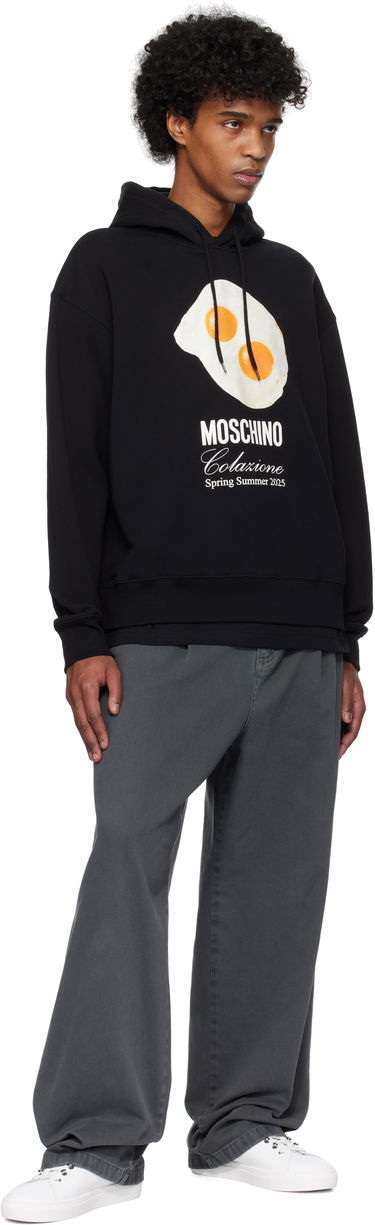 Sweatshirt Moschino Eggs Print Hoodie Sort | 251ZZA170802281555, 3