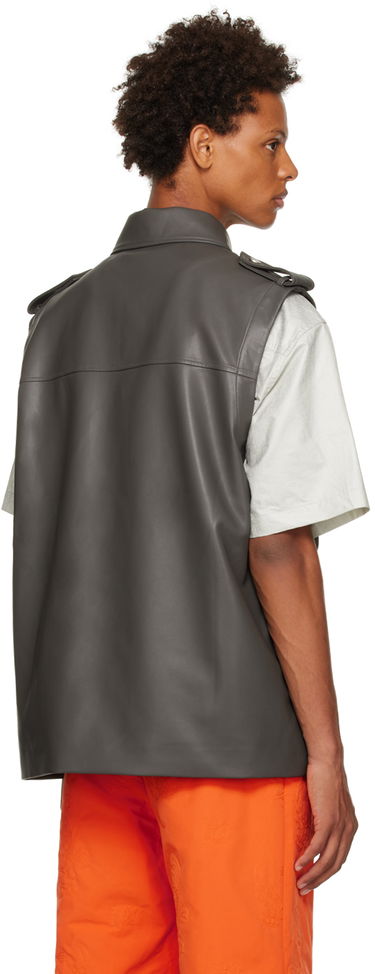 Vest Feng Chen Wang Feng Chen Wang Vented Faux-Leather Vest Grå | FMF14VS04, 2