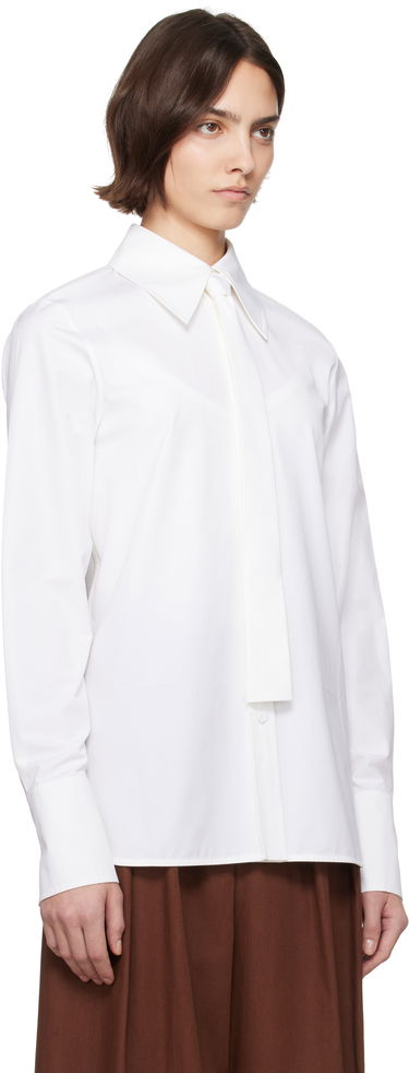 Skjorte Jil Sander Jil Sander Cotton Poplin Tie Shirt Hvid | J03DL0196_J45002, 1