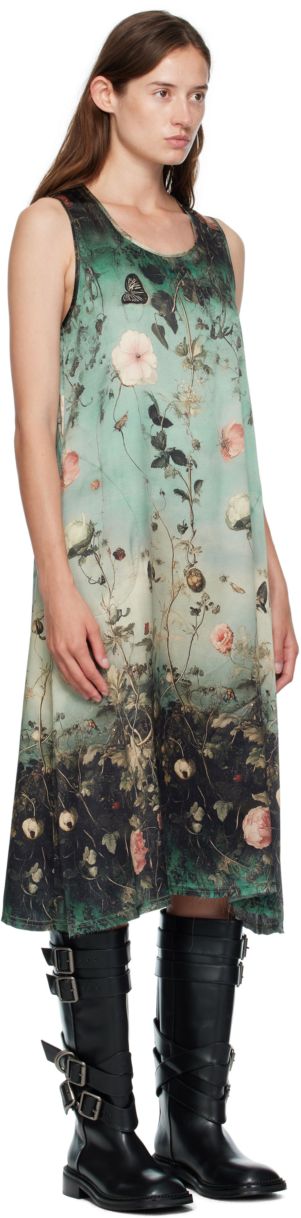 Kjole R13 R13 Sleeveless Floral-Print Midi Dress Grøn | R13WR304-R584A, 1