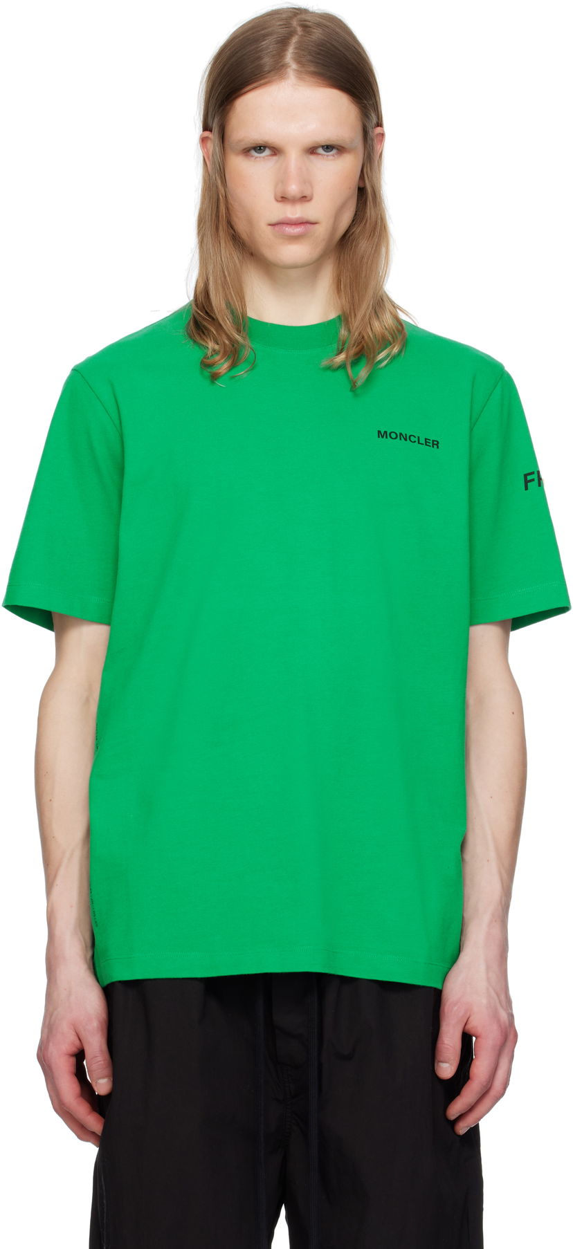 T-shirt Moncler Moncler Genius x FRGMT Hiroshi Fujiwara Maxi Logo T-Shirt Grøn | K109U8C00002M3265