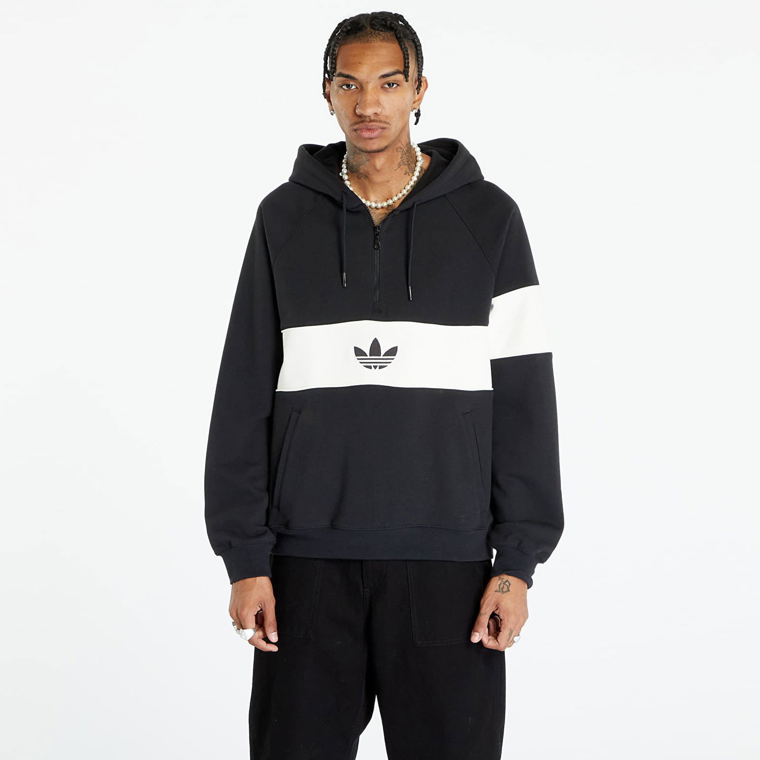 Sweatshirt adidas Originals Hack Ny Cutline Hoodie Sort | IP9488, 0