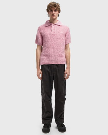 Polo skjorte ERL ALPACA Short-Sleeve Fuzzy Polo Knit Lyserød | ERL11N009-1, 2