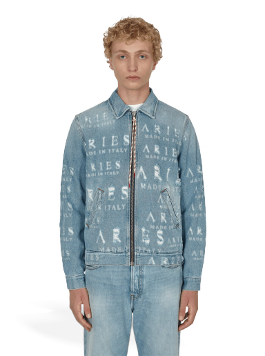 Jakke Aries Destroyed Jean Jacket Blå | FTAR70001 BLU