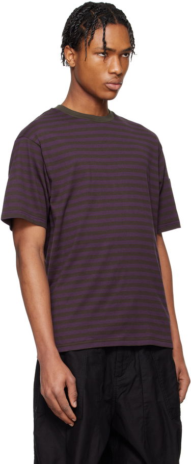 T-shirt Needles NEEDLES Cotton Stripe T-Shirt Lilla | QV364, 4