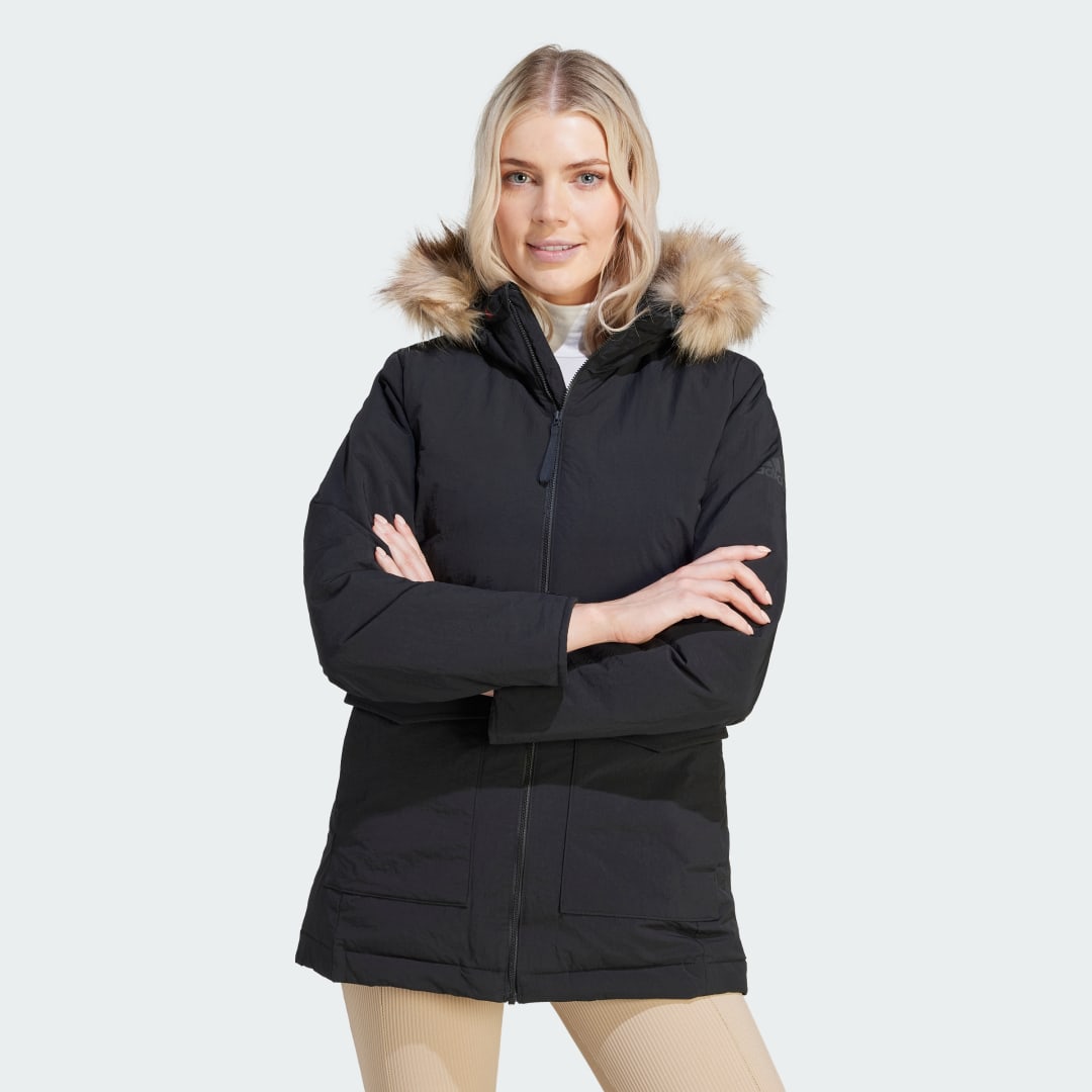 Parka adidas Originals Hooded Fur Sort | IJ8260, 1