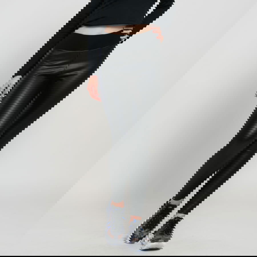 Leggings Urban Classics Ladies Faux Leather High Waist Leggings Sort | TB3001 black, 1