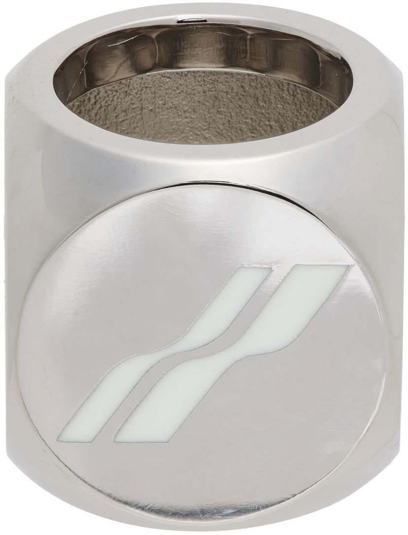 Ring We11done We11done Logo Dice Ring Metalisk | WD-AJ1-22-704-U-WH