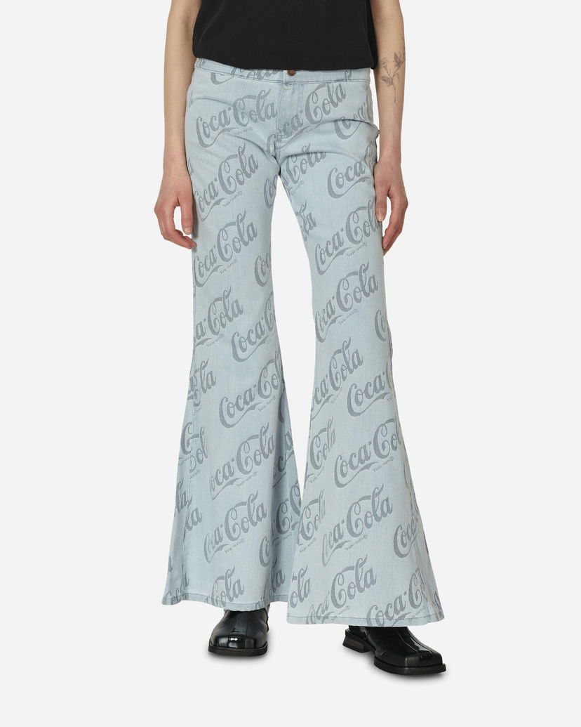Jeans ERL Jacquard Denim Flare Pants Blå | ERL08P014 1