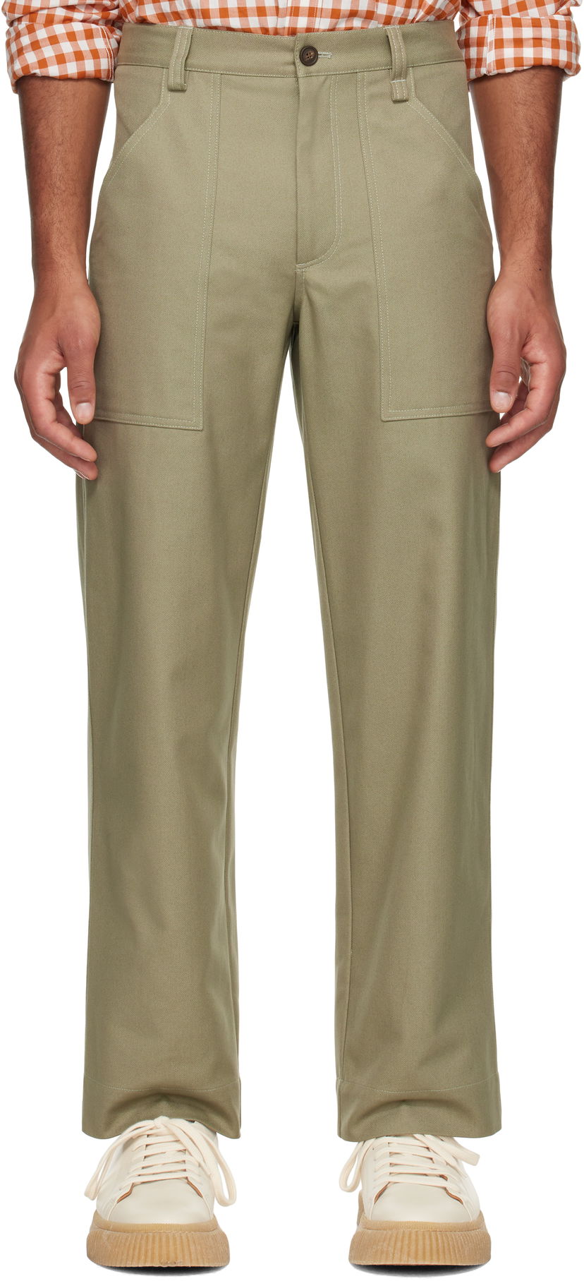 Bukser MAISON KITSUNÉ Workwear Trousers Grøn | NM01105WW0117