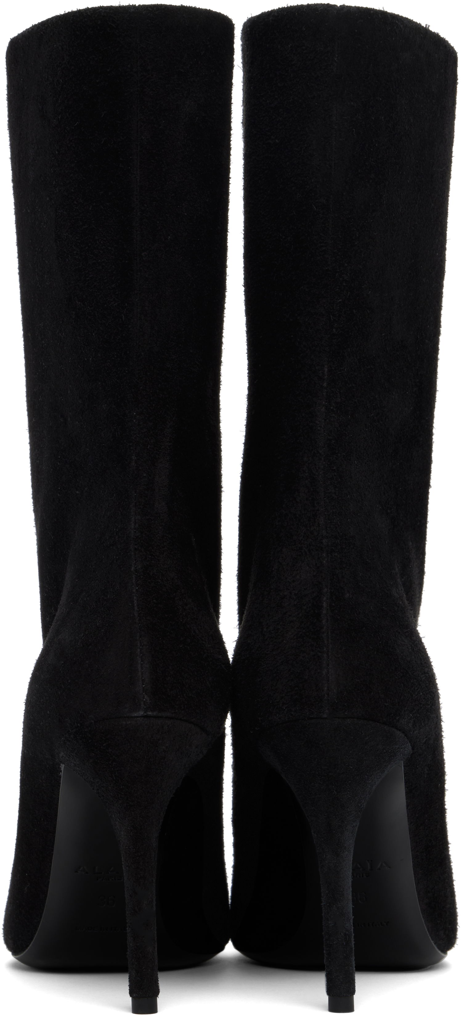 Tøj Alaïa ALAÏA Low 90 Suede Boots Sort | AA3B098CK177, 1