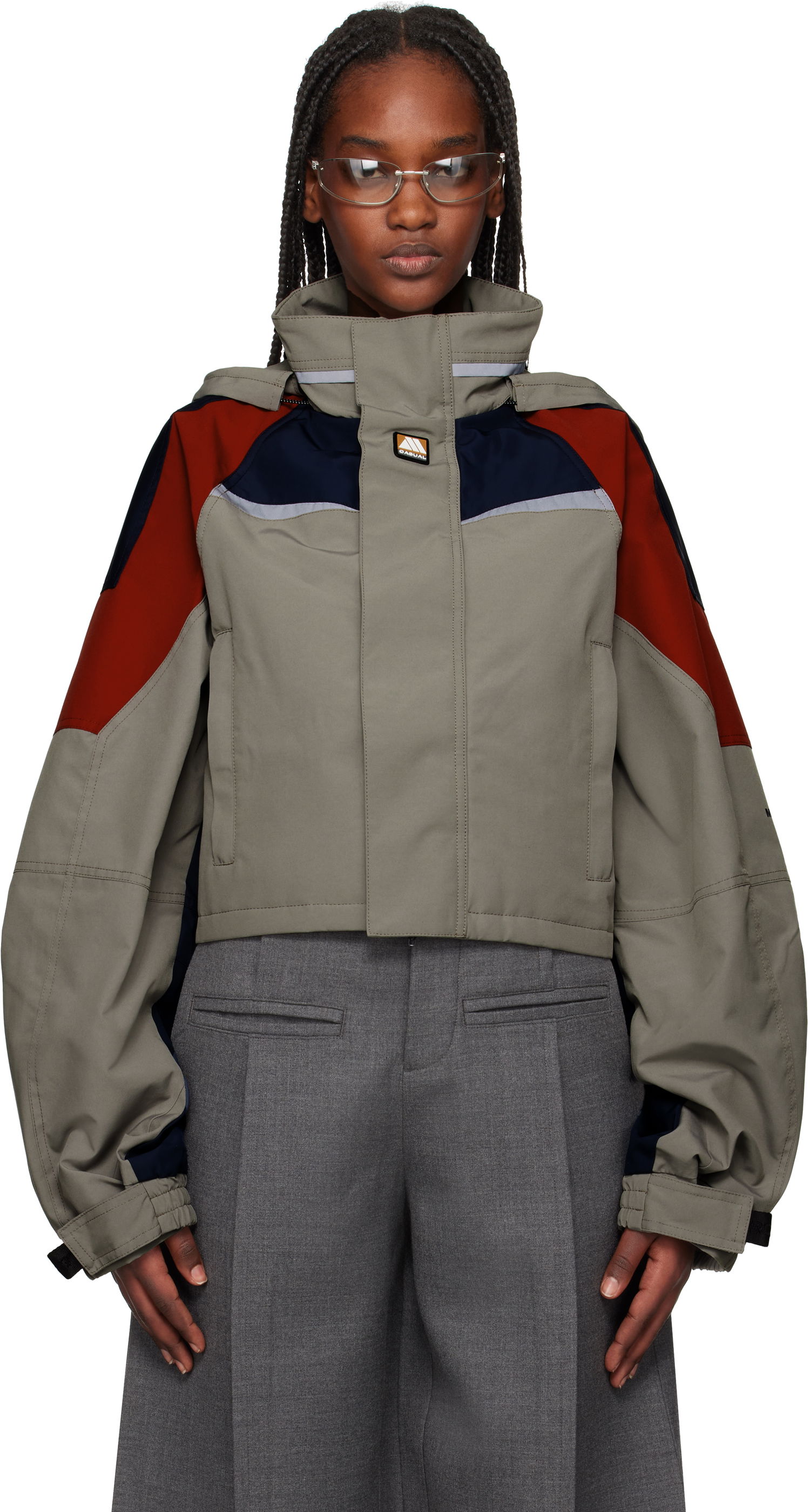 Vindjakke Martine Rose Martine Rose Shrunken Sports Jacket Grå | 741WO10022, 0