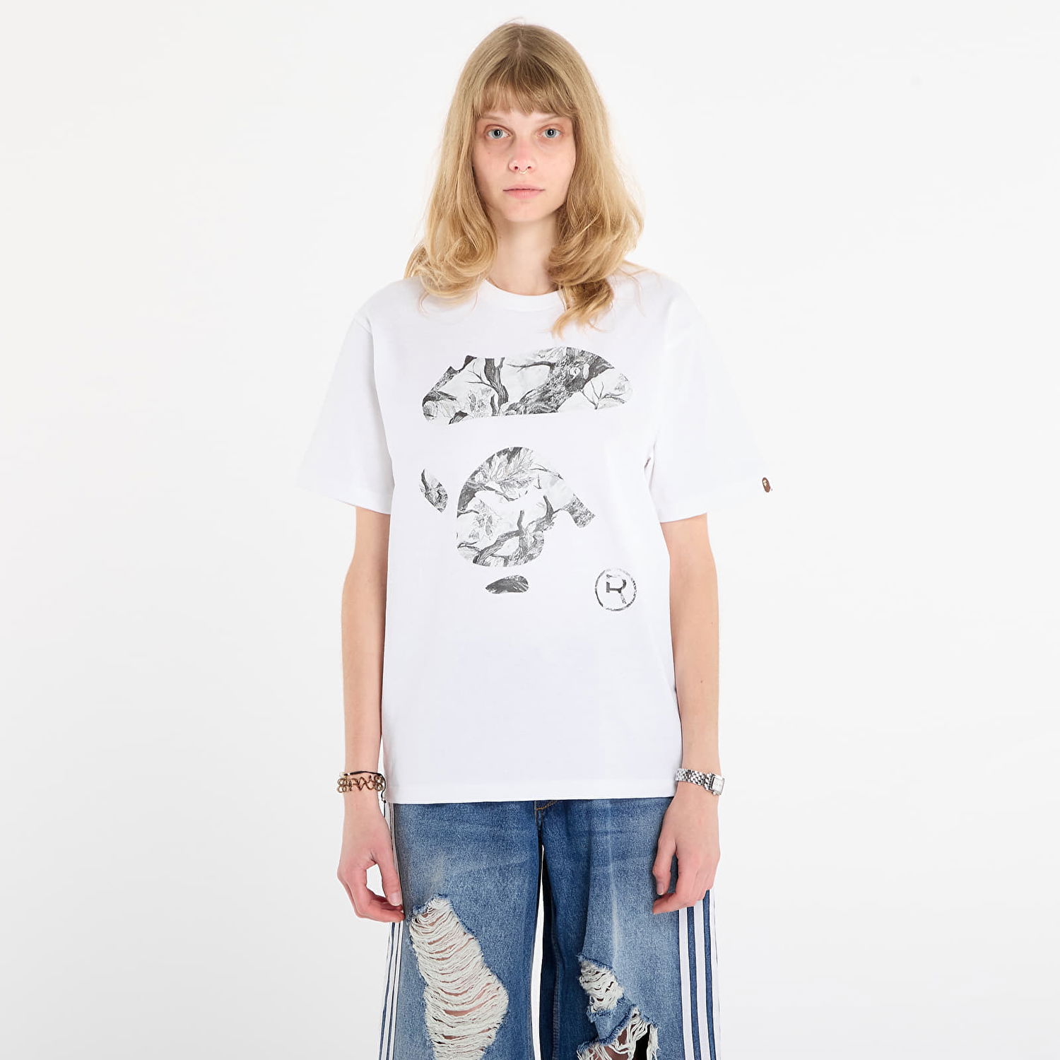 T-shirt BAPE Tree Edge Camo Ape Face T-Shirt XXL Hvid | 001TEL801032MWH1, 1