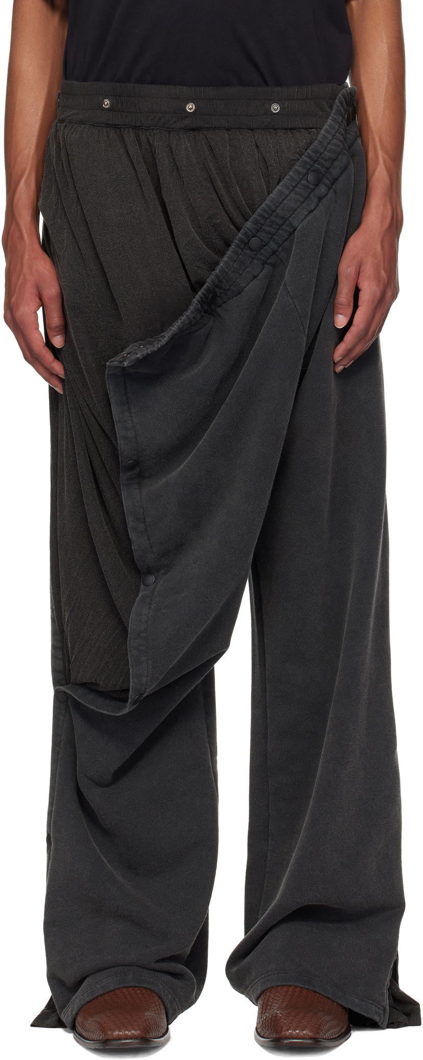 Joggingbukser Y/PROJECT Snap Insert Sweatpants Sort | 204PA004