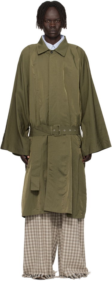 Trenchcoat HED MAYNER Hed Mayner Crinkled Trench Coat Grøn | HMMB10043A-HB219, 0