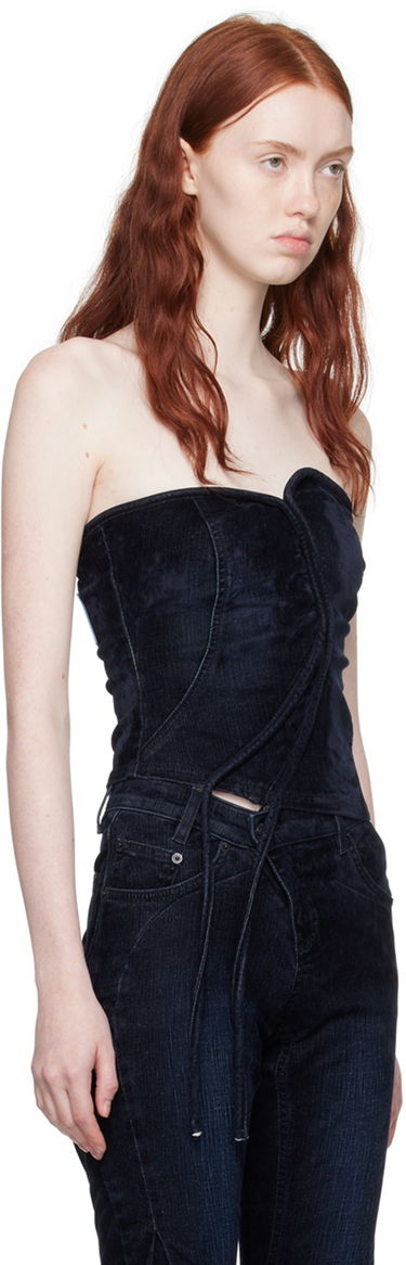 Tanktop Ottolinger Ottolinger Asymmetric Denim Tank Top Mørkeblå | 1703410, 1