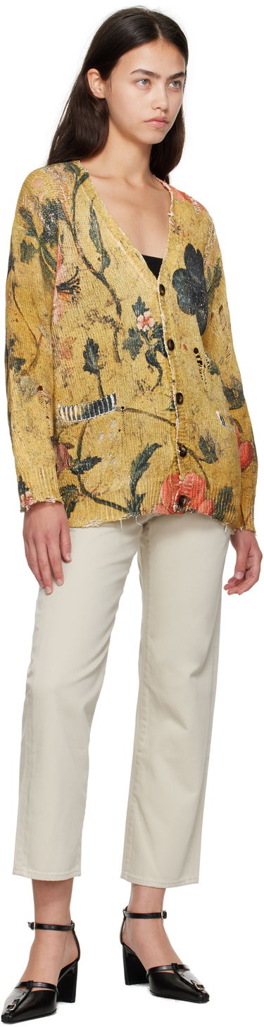 Sweater R13 R13 Printed Boyfriend Cardigan Gul | R13WY237-Y221A, 3