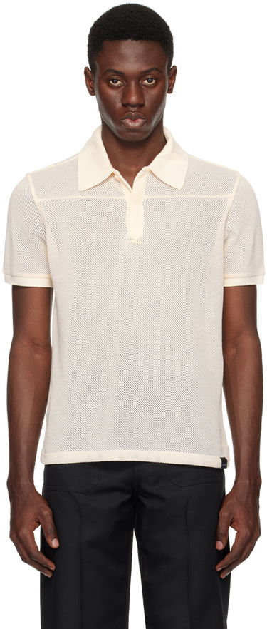 Polo skjorte Courrèges Mesh Knit Polo Beige | 124JPO025JS0069, 0