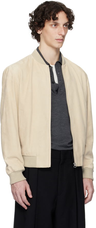 Bomberjakke BOSS BECKHAM x BOSS Suede Bomber Jacket Beige | 50549074, 2