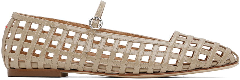 Skopleje Aeyde Aeyde Uma Caged Mary-Jane Ballerina Flats Beige | A11-FL-RKLS8 FL68-FW24-957-066