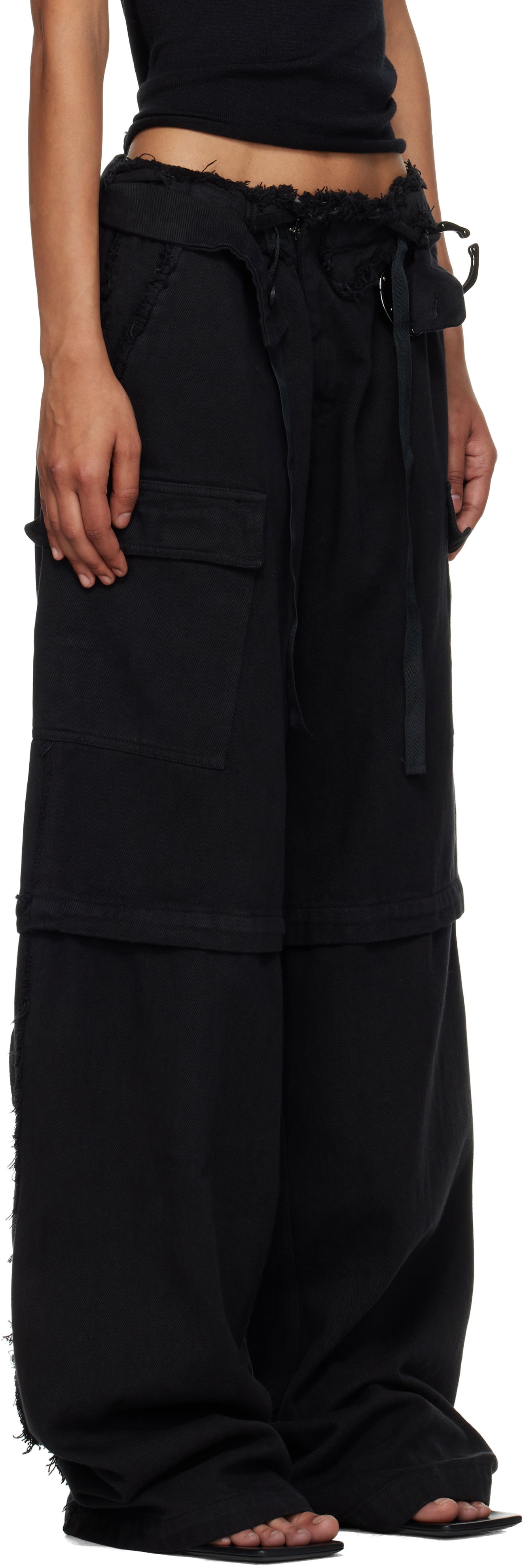 Cargo bukser Ottolinger Ottolinger Baggy Cargo Pants Sort | 109-200306-02, 1