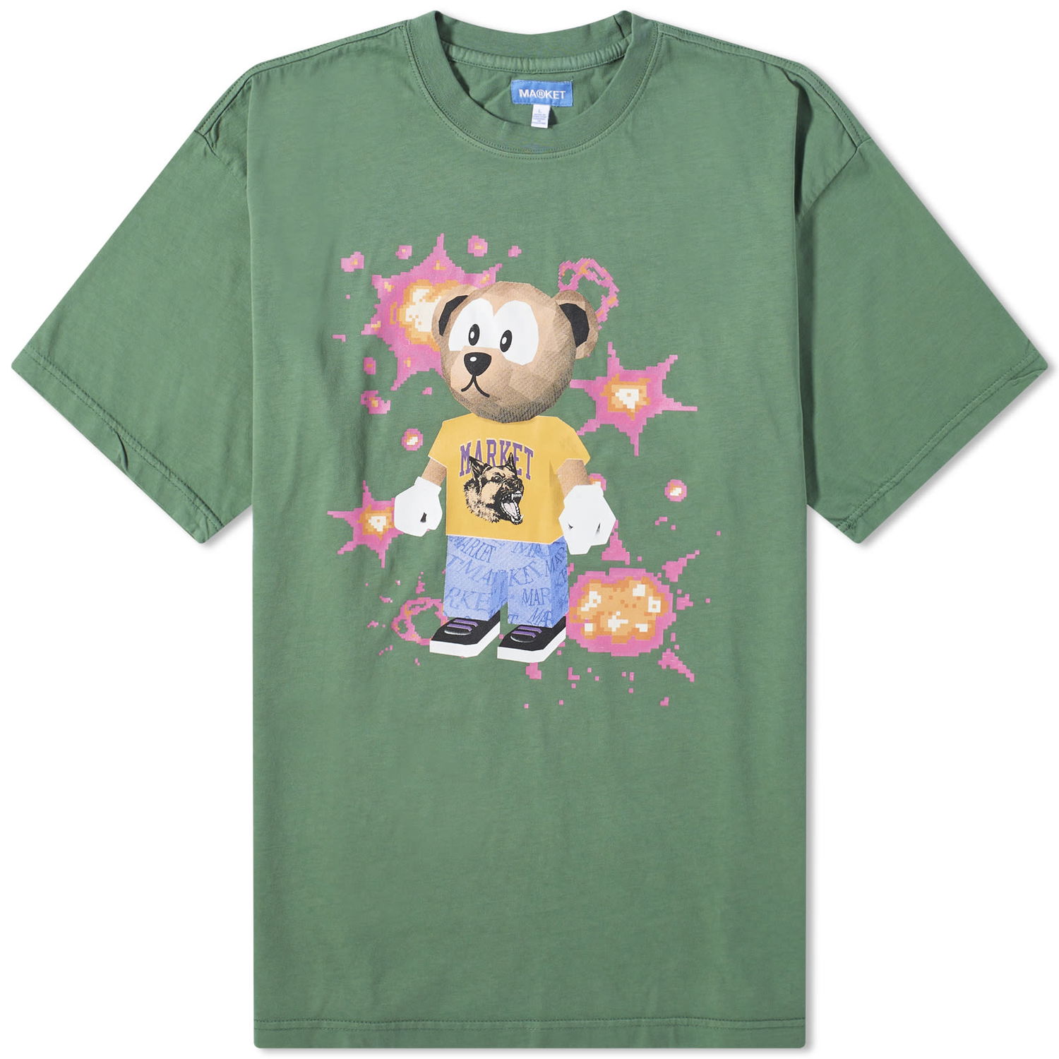 T-shirt MARKET 32-Bit Bear T-Shirt Grøn | 399001581-GRN, 0