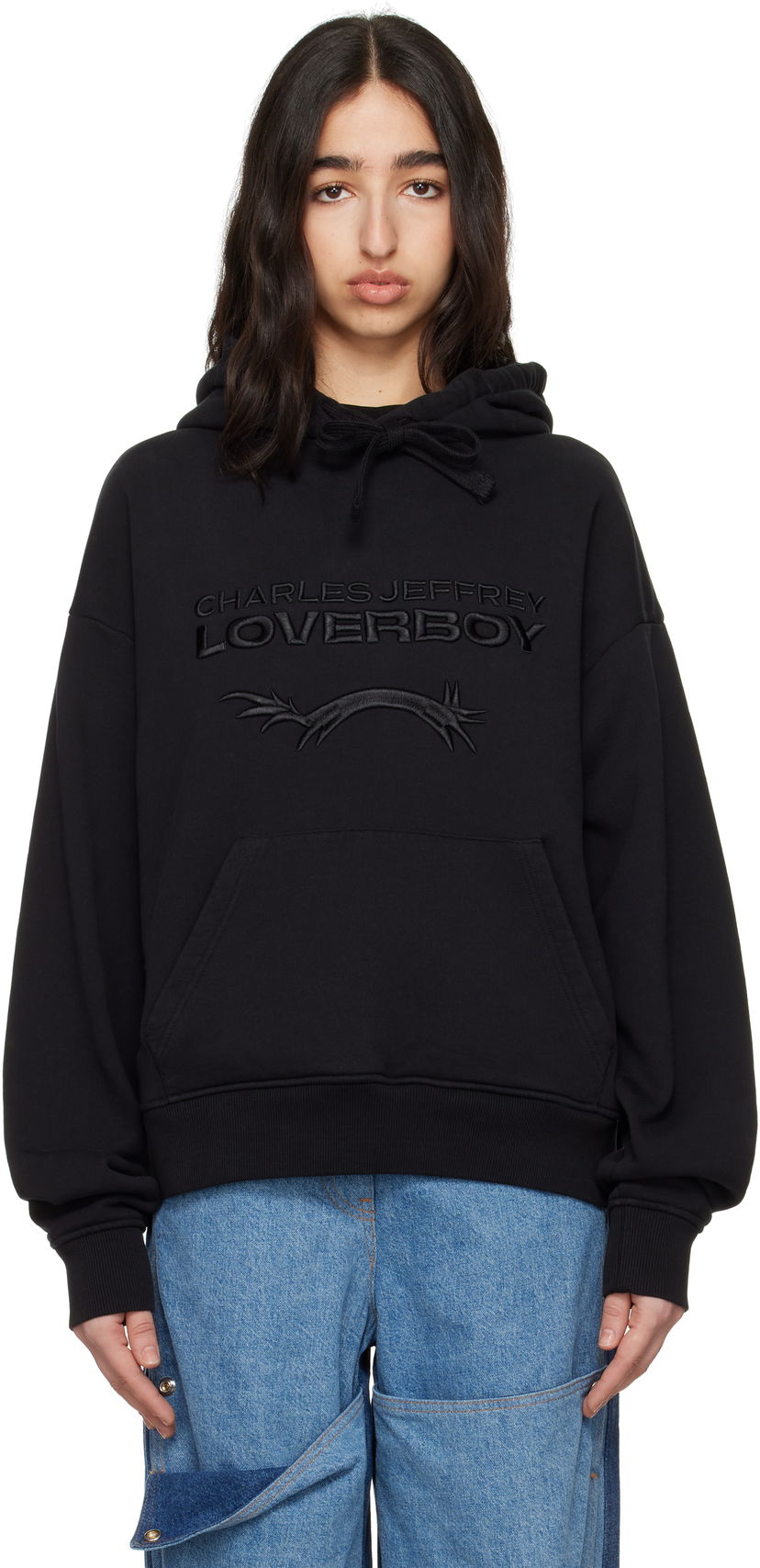 Sweatshirt Charles Jeffrey Loverboy Charles Jeffrey LOVERBOY Logo Hoodie Sort | 54100401