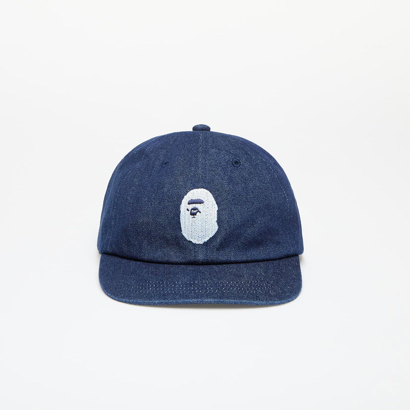 Kasket BAPE A BATHING APE Ape Head Denim Cap Indigo Blå | 001CPK301002M ING