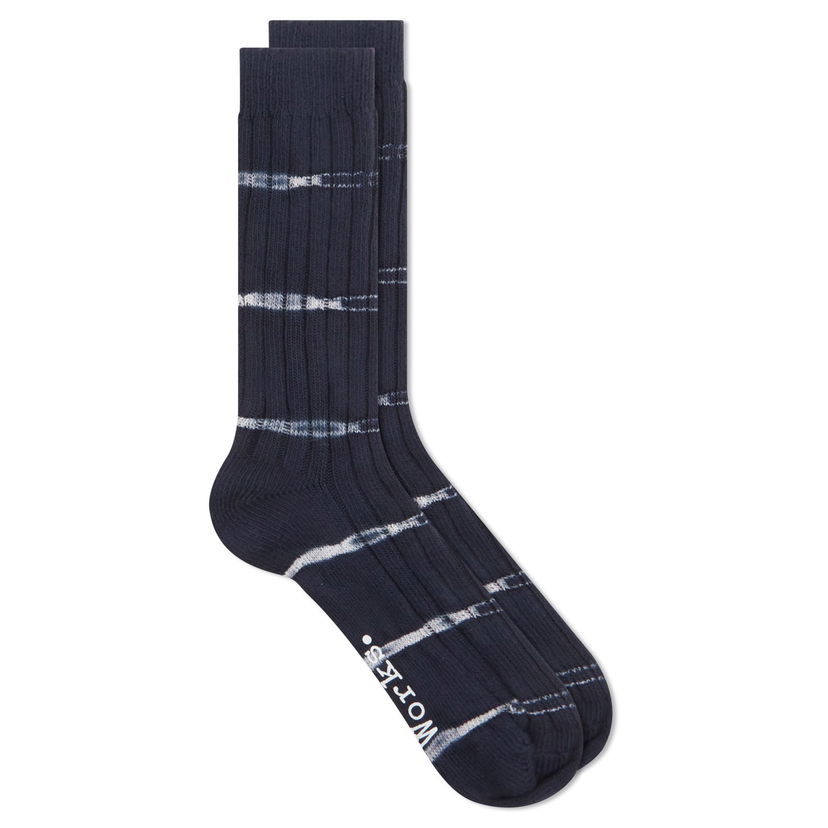 Sokker Universal Works Tie Dye Socks, Size Large Mørkeblå | 23770-NVY