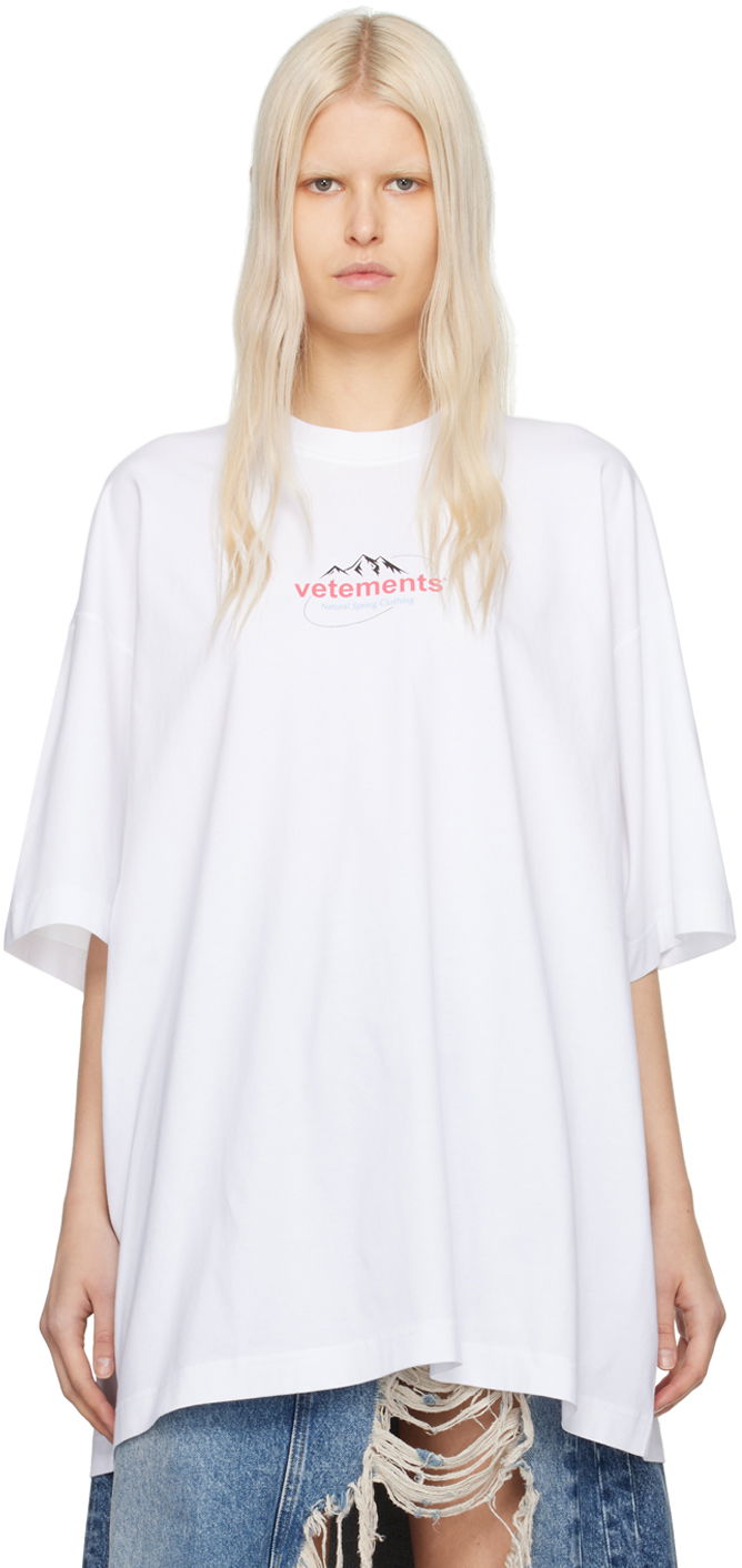 T-shirt VETEMENTS Spring Water T-Shirt Hvid | UE64TR310W