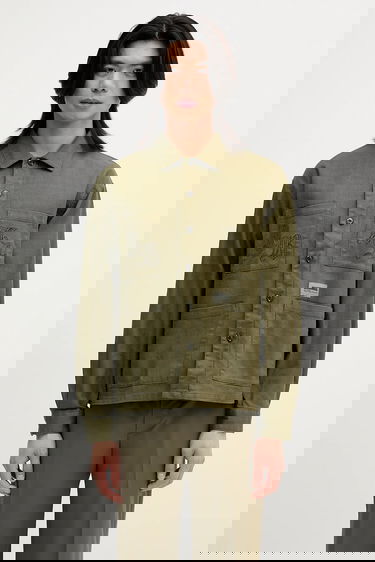 Skjorte Neighborhood NEIGHBORHOOD EMBROIDERY Relaxed Fit Linen Blend Shirt Grøn | 251AQNH.SHM03, 0