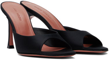 Tilbehør Amina Muaddi Amina Muaddi Alexa Slipper 90 Heeled Sandals Sort | ALEXA SLIPPER SR SATIN, 3