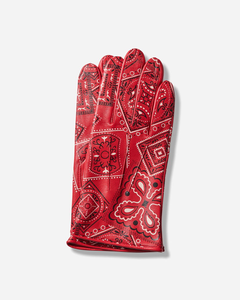Handsker KAPITAL Leather Cookie Bandana Gloves Rød | K2409XG506 RED