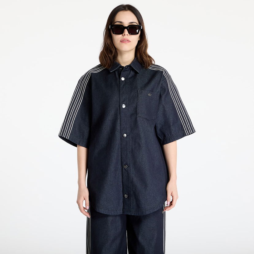Skjorte adidas Originals adidas Denim Short Sleeve Shirt Mørkeblå | JJ3146