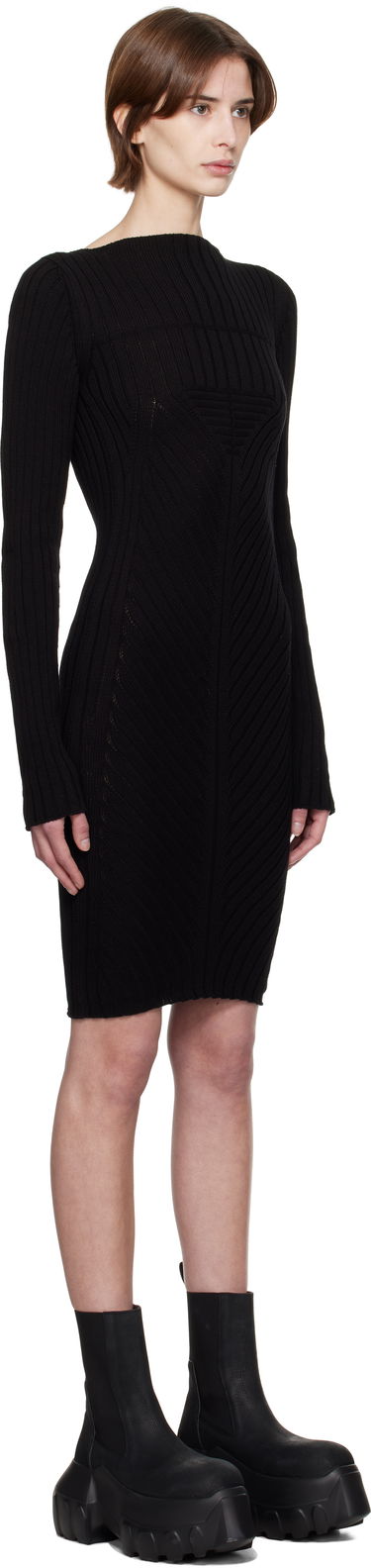Kjole Rick Owens Rick Owens Hollywood Knit Mini Dress Beige | RP01E7651 KEC, 4