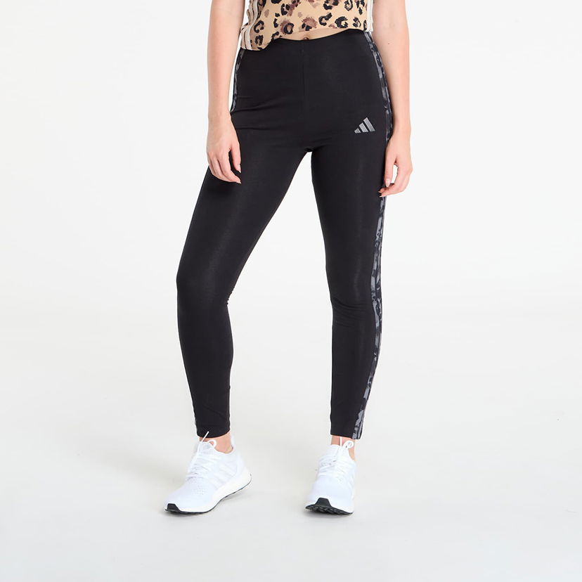 Leggings adidas Performance Adidas Animal Print 3-Stripes High Rise Leggings Sort | KB6009