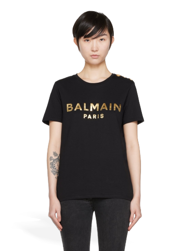 T-shirt Balmain Organic Cotton T-Shirt Sort | YF1EF005BB28
