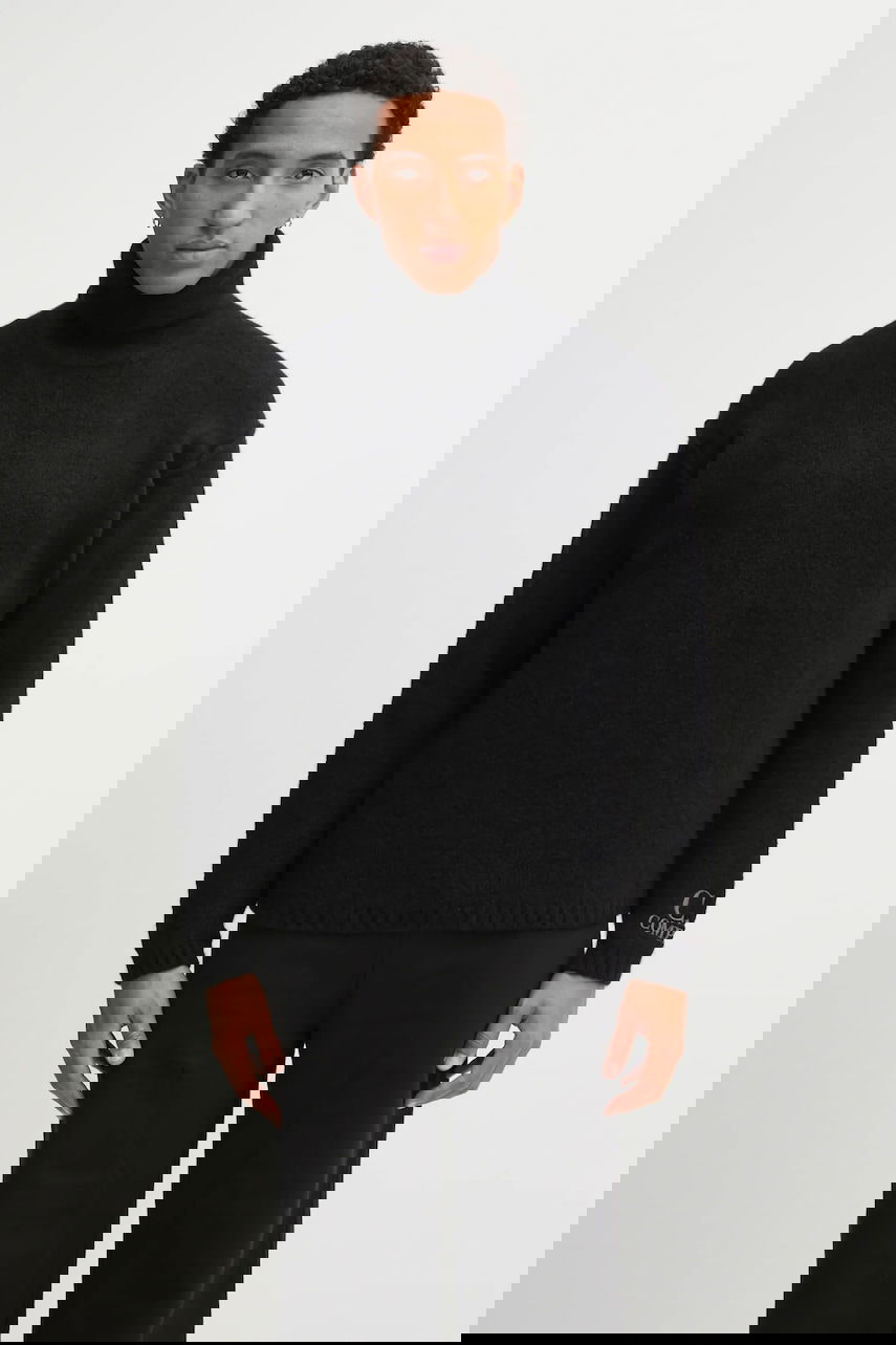 Sweater C.P. Company Wool Blend Turtleneck Sweater Sort | 19CMKN281A110509A, 0